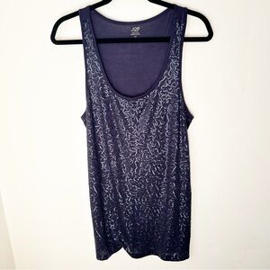 Navy Sequin Tank Top Joe Fresh Holiday Evening - Size Large